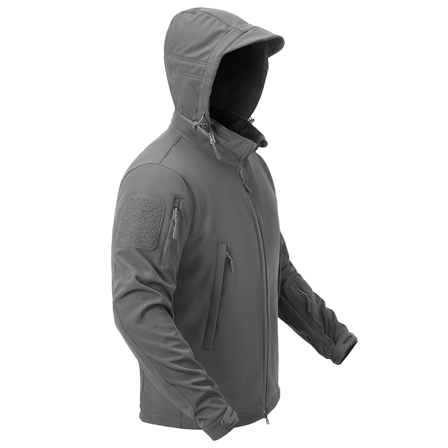 Men's Water-Resistant Tactical Jacket with Fleece Lining and Multiple Pockets for Outdoor Activities