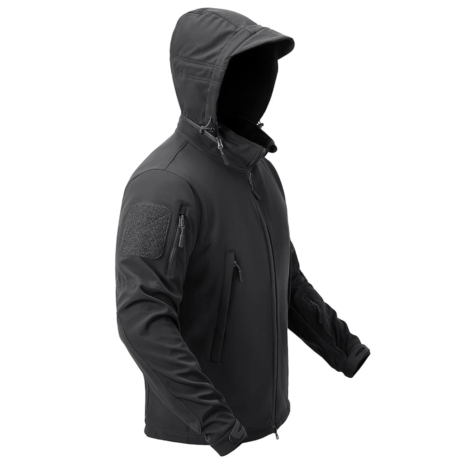 Men's Water-Resistant Tactical Jacket with Fleece Lining and Multiple Pockets for Outdoor Activities