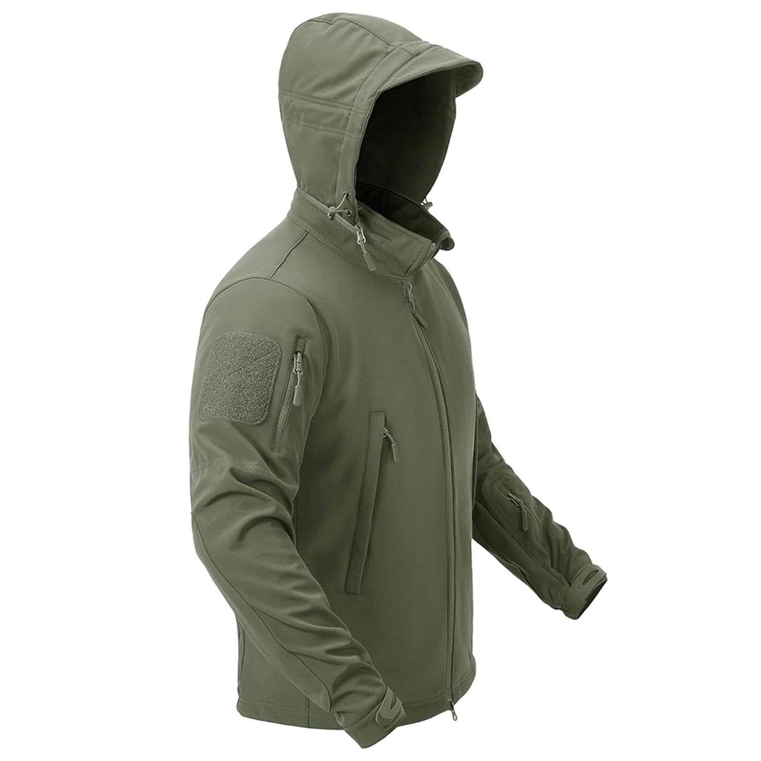 Men's Water-Resistant Tactical Jacket with Fleece Lining and Multiple Pockets for Outdoor Activities