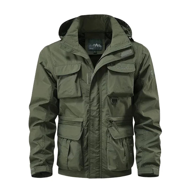 Men's Waterproof Cargo Vest with Detachable Hood – Lightweight Outdoor Jacket for Adventures