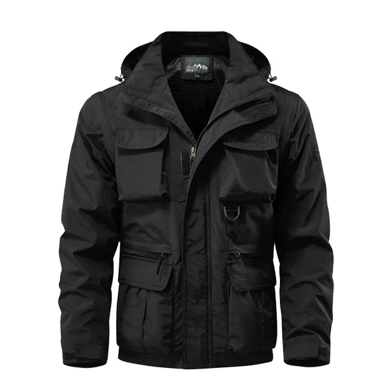 Men's Waterproof Cargo Vest with Detachable Hood – Lightweight Outdoor Jacket for Adventures