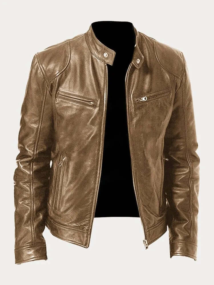 Men's Premium Genuine Leather Jacket: Stylish, Durable, All-Season Outerwear