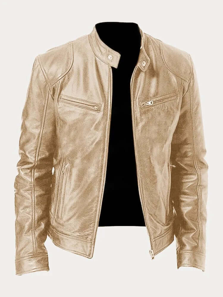 Men's Premium Genuine Leather Jacket: Stylish, Durable, All-Season Outerwear