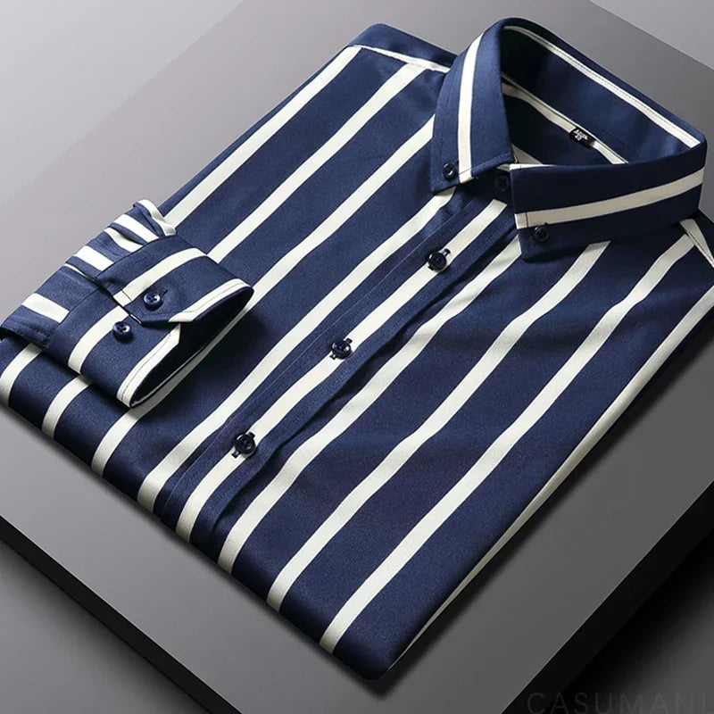 Jermaine Relaxed Fit Striped Cotton Shirt for Men | Comfortable Casual Wear