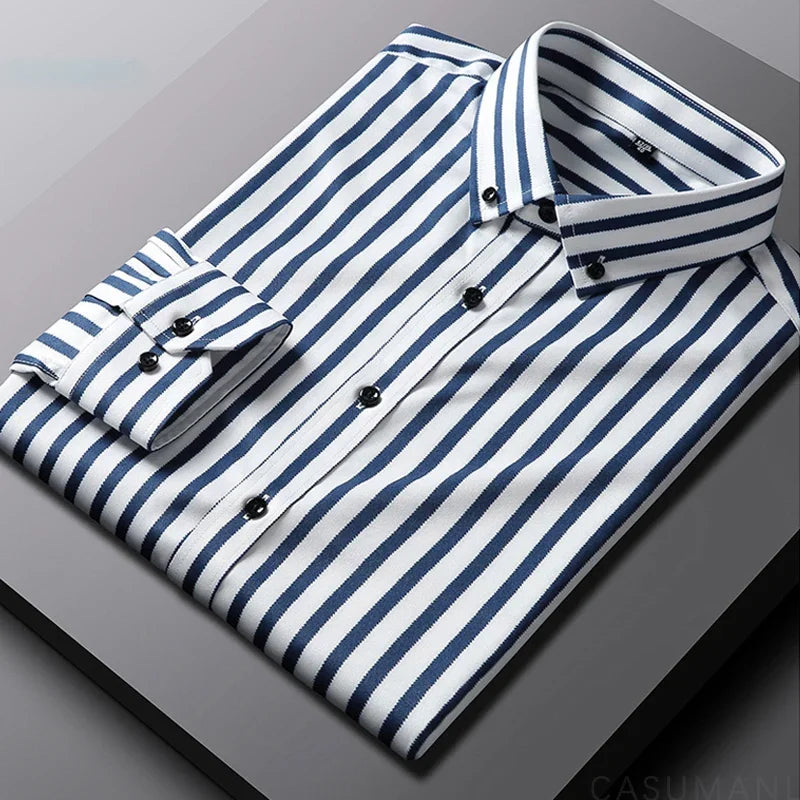 Jermaine Relaxed Fit Striped Cotton Shirt for Men | Comfortable Casual Wear