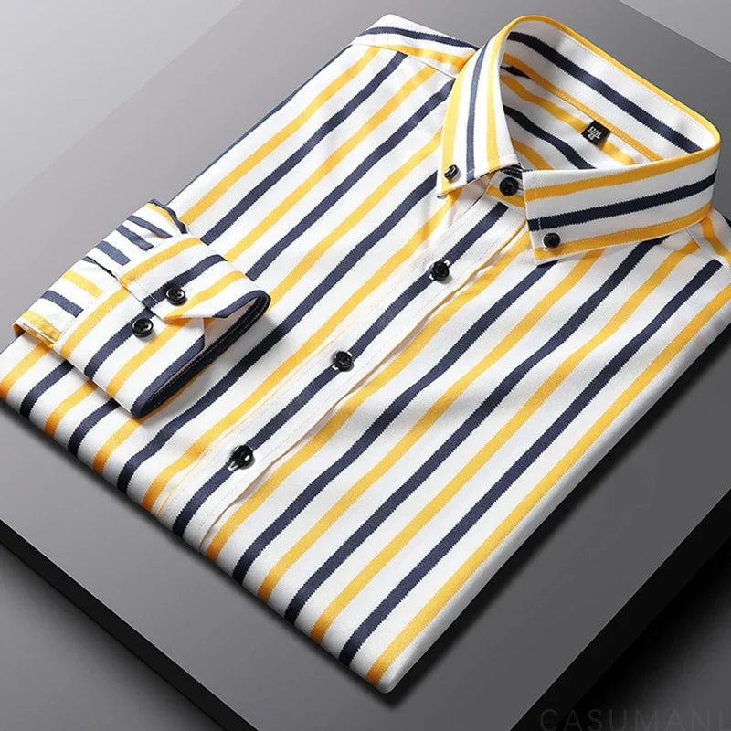 Jermaine Relaxed Fit Striped Cotton Shirt for Men | Comfortable Casual Wear