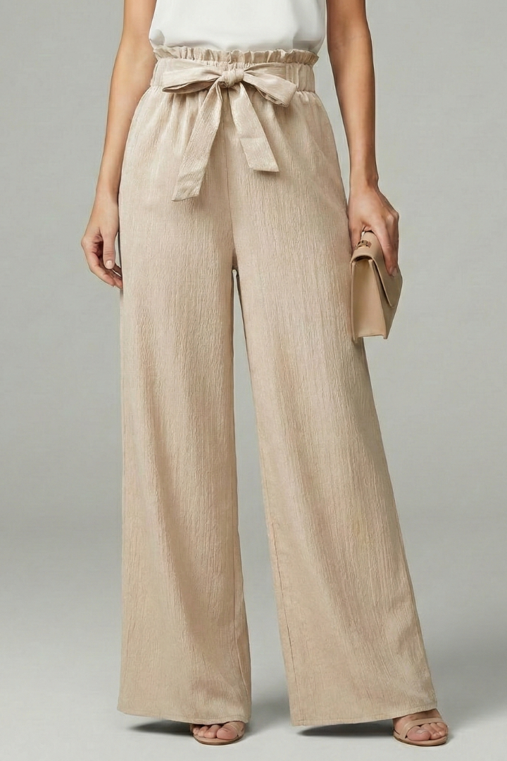 Daisy Women's Palazzo Trousers - Stylish Wide-Leg Pants with Tie Belt for Effortless Elegance