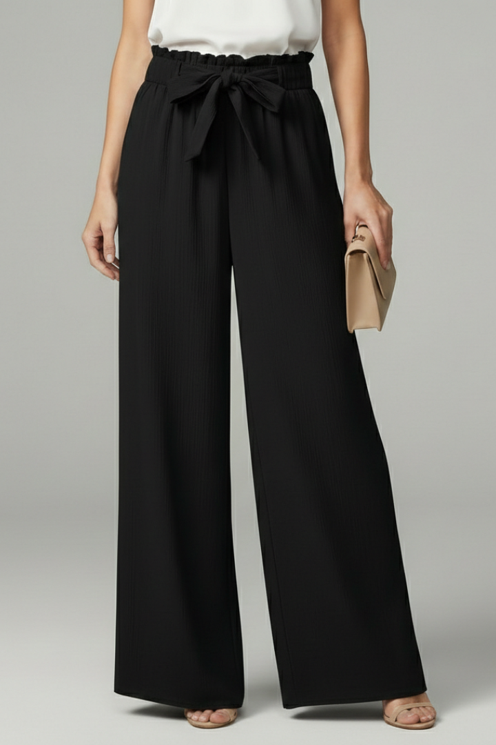Daisy Women's Palazzo Trousers - Stylish Wide-Leg Pants with Tie Belt for Effortless Elegance