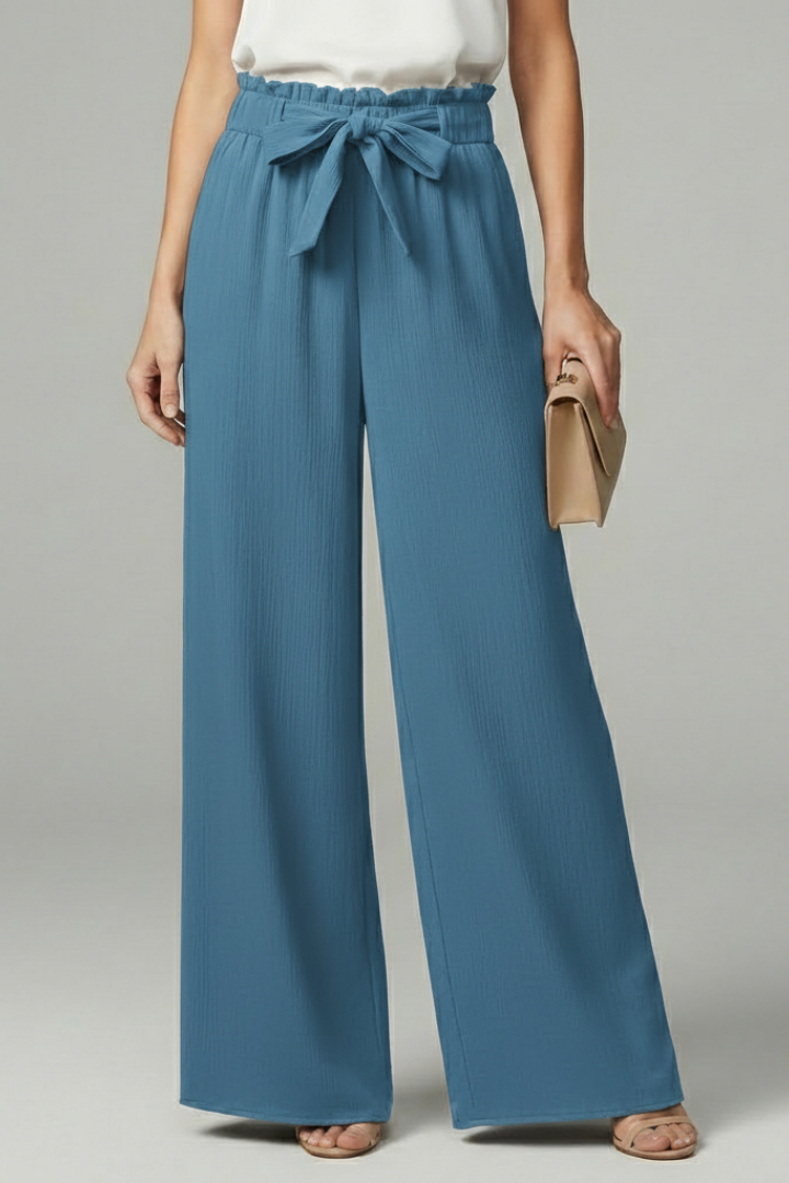 Daisy Women's Palazzo Trousers - Stylish Wide-Leg Pants with Tie Belt for Effortless Elegance