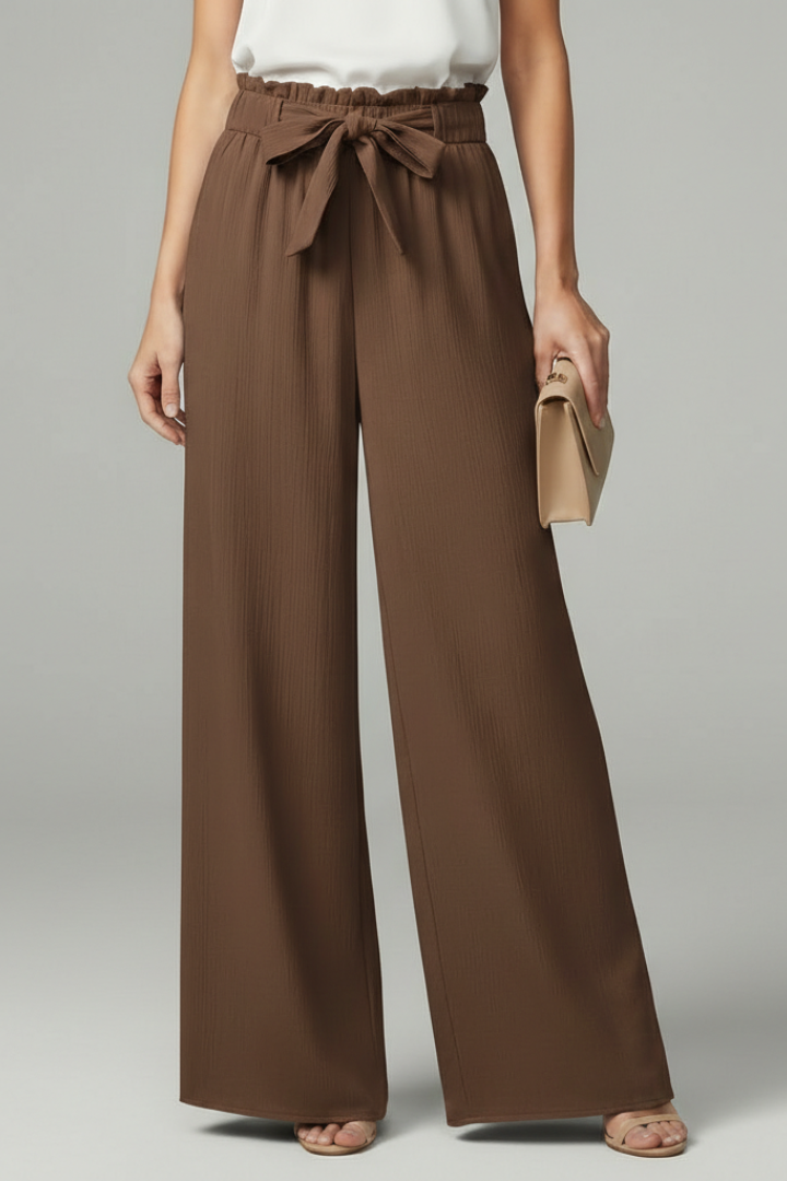 Daisy Women's Palazzo Trousers - Stylish Wide-Leg Pants with Tie Belt for Effortless Elegance