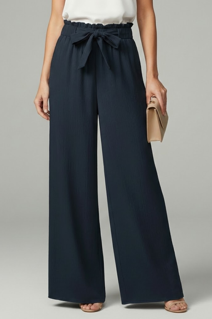 Daisy Women's Palazzo Trousers - Stylish Wide-Leg Pants with Tie Belt for Effortless Elegance