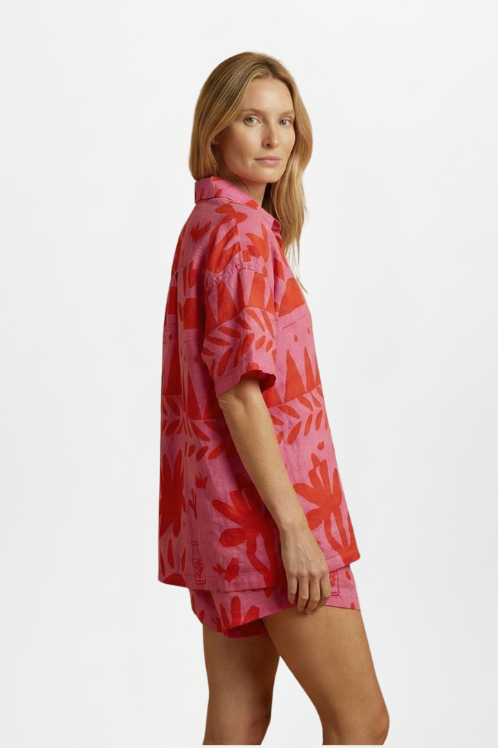 Chloe Women's Printed Two-Piece Set with Stylish Shorts - Trendy Summer Outfit