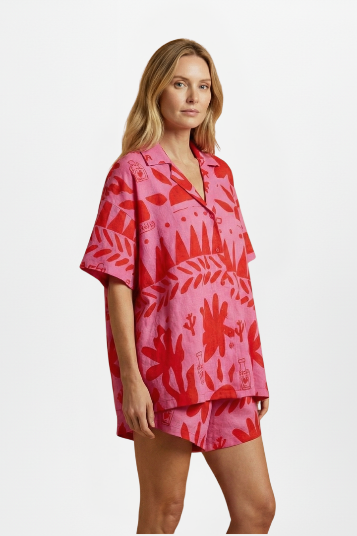 Chloe Women's Printed Two-Piece Set with Stylish Shorts - Trendy Summer Outfit