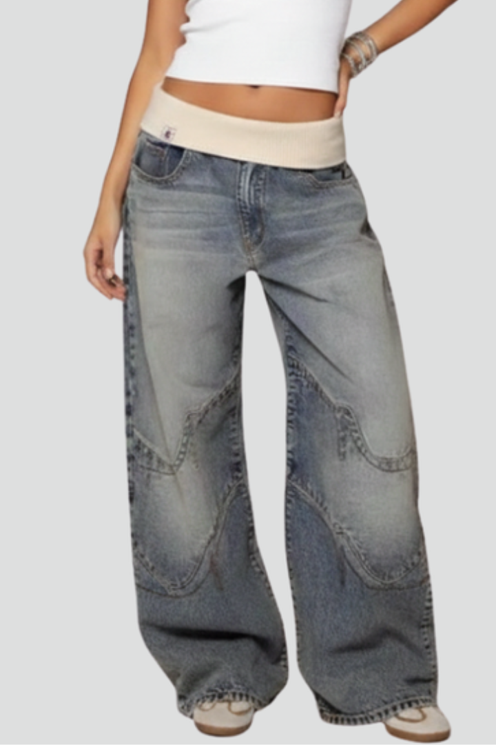 Enhanced Product Title: Madison Women's Casual Wide-Leg Baggy Denim Trousers - Stylish & Comfortable Everyday Wear

This optimized title includes relevant keywords while maintaining clarity and appeal for potential customers.