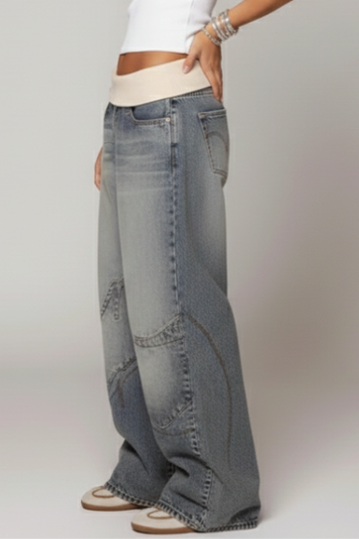 Enhanced Product Title: Madison Women's Casual Wide-Leg Baggy Denim Trousers - Stylish & Comfortable Everyday Wear

This optimized title includes relevant keywords while maintaining clarity and appeal for potential customers.