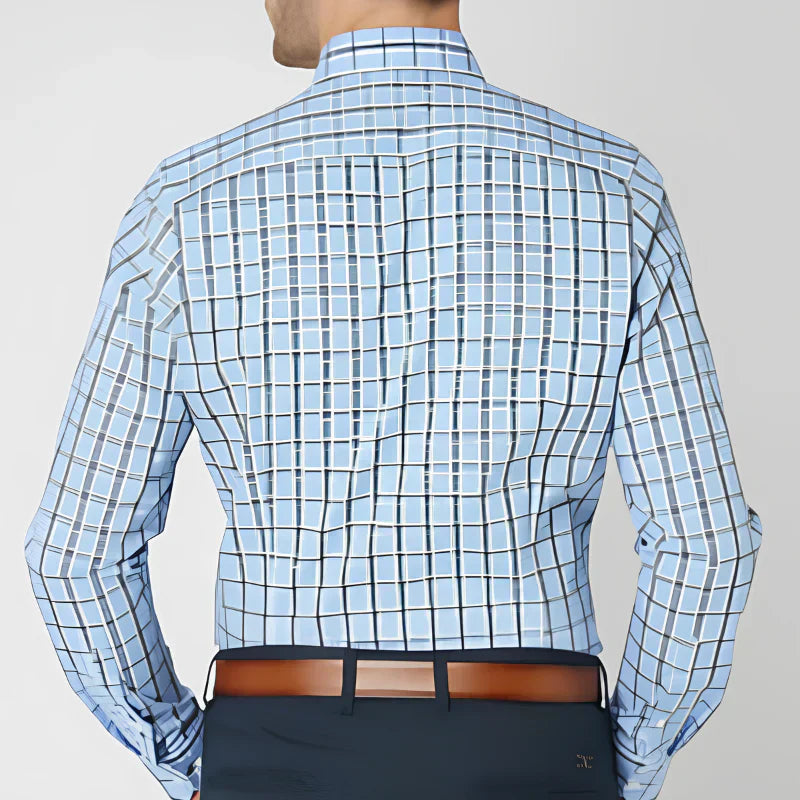 Carlos Striped Check Cotton Shirt for Men | Stylish Casual Wear | Breathable Fabric | Perfect for Any Occasion