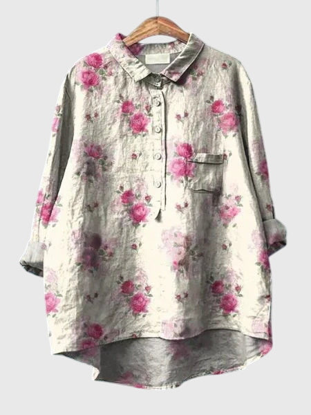 Valeria Floral Print Blouse - Women's Stylish Floral Top for Spring & Summer Fashion