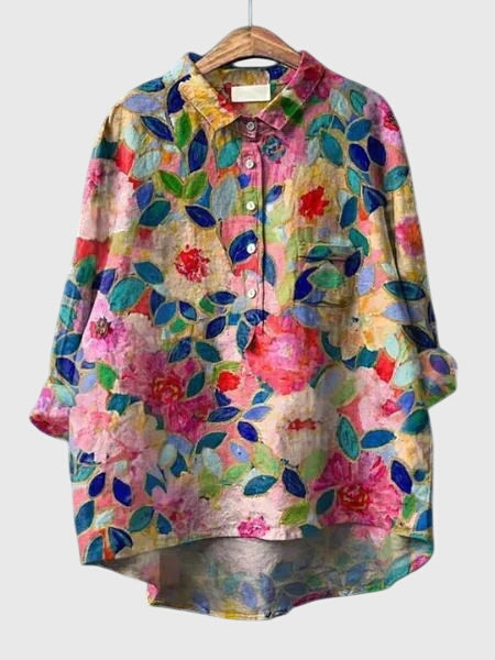 Valeria Floral Print Blouse - Women's Stylish Floral Top for Spring & Summer Fashion