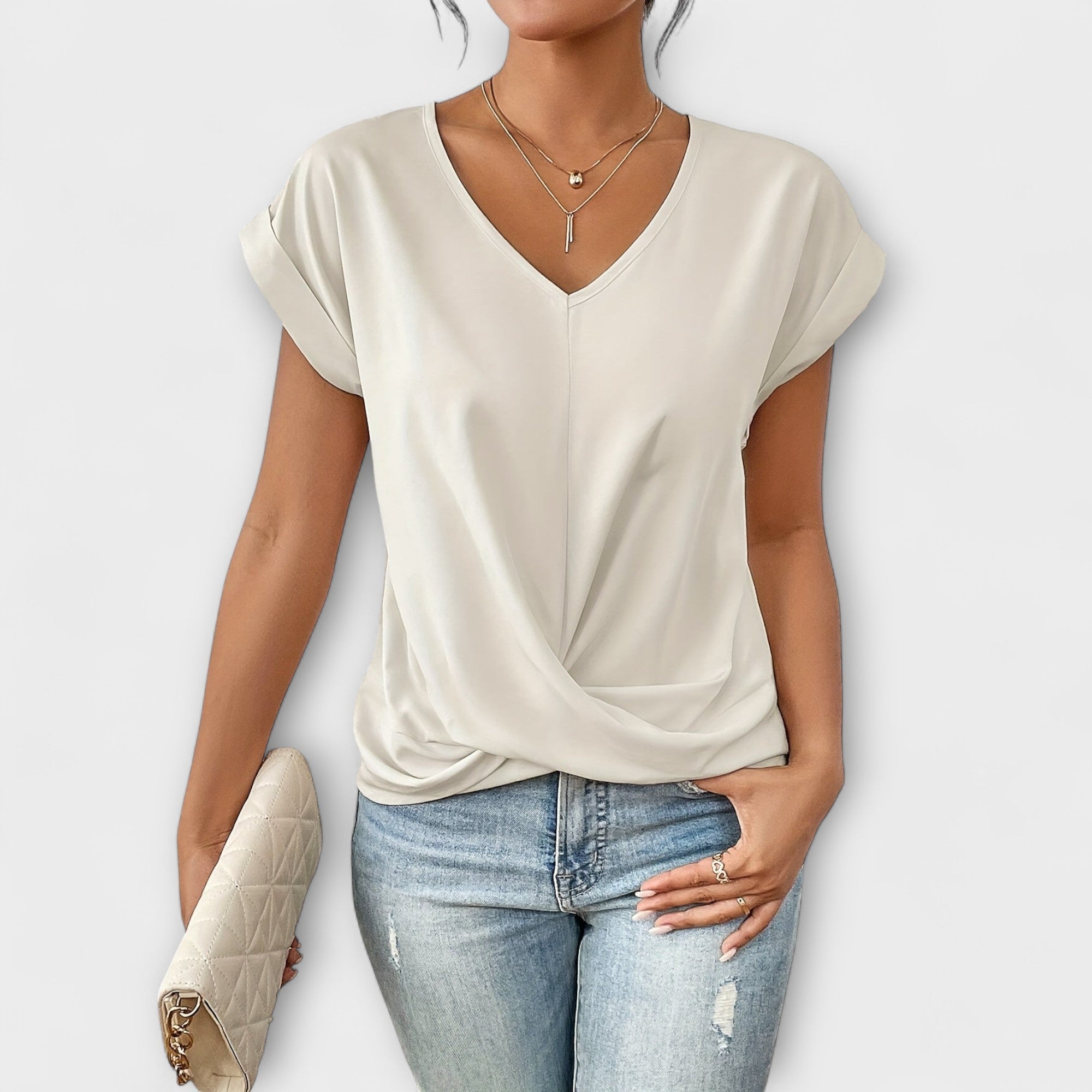 Elegant V-Neck Top for Women | Carlinda Stylish Blouse | Perfect for Casual & Formal Wear