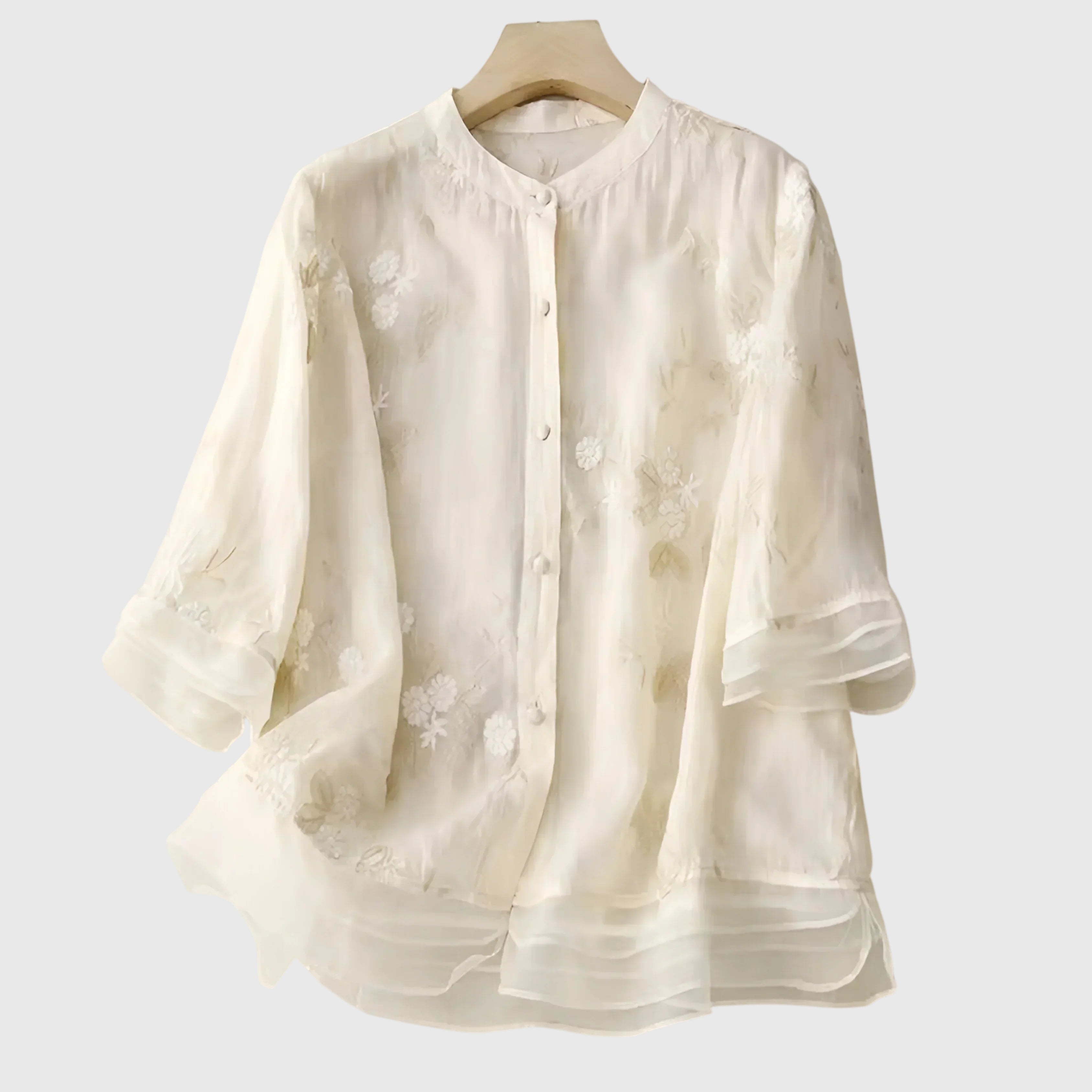 Elegant Nellie Top with Embroidered Floral Design - Stylish Women's Blouse