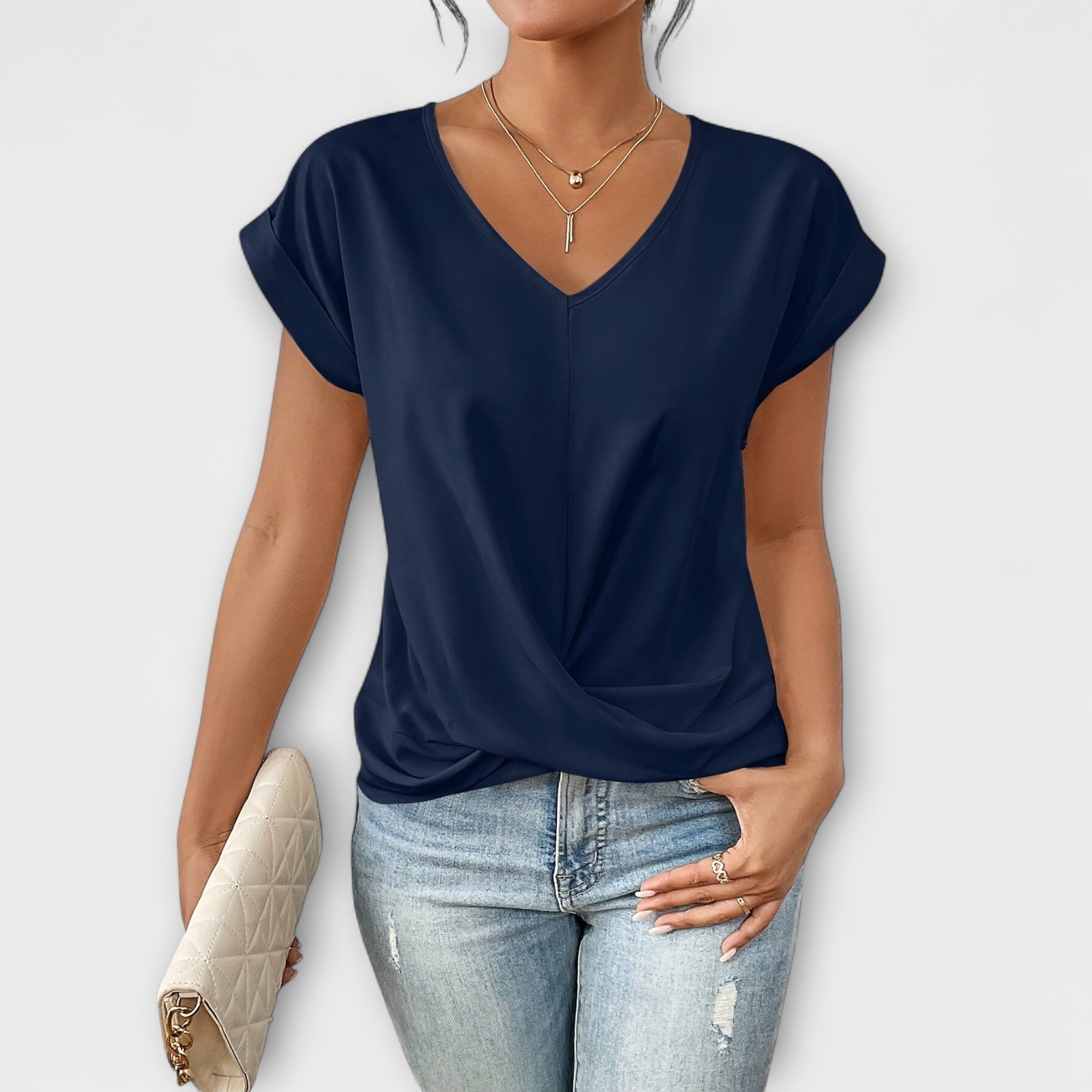 Elegant V-Neck Top for Women | Carlinda Stylish Blouse | Perfect for Casual & Formal Wear