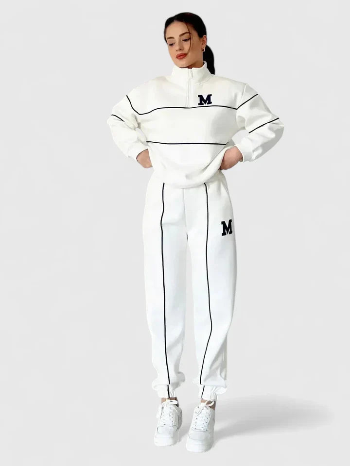 Alessyanna Women's Comfortable Two-Piece Lounge Set - Soft Fabric, Stylish Design for Relaxation & Casual Wear