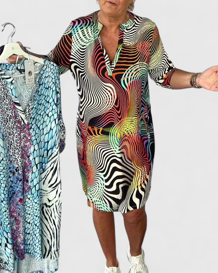 Helinae Sophisticated V-Neck Dress for Women | Elegant Evening Wear | Perfect for Parties & Special Occasions