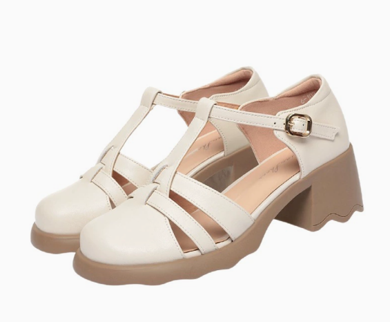 Elyxiana Women's Orthopedic T-Strap Block Heels - Comfortable Supportive Footwear for All-Day Wear