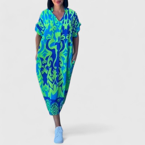 Shamcey Elegant Floral Midi Dress - Sophisticated Women's Fashion for Any Occasion